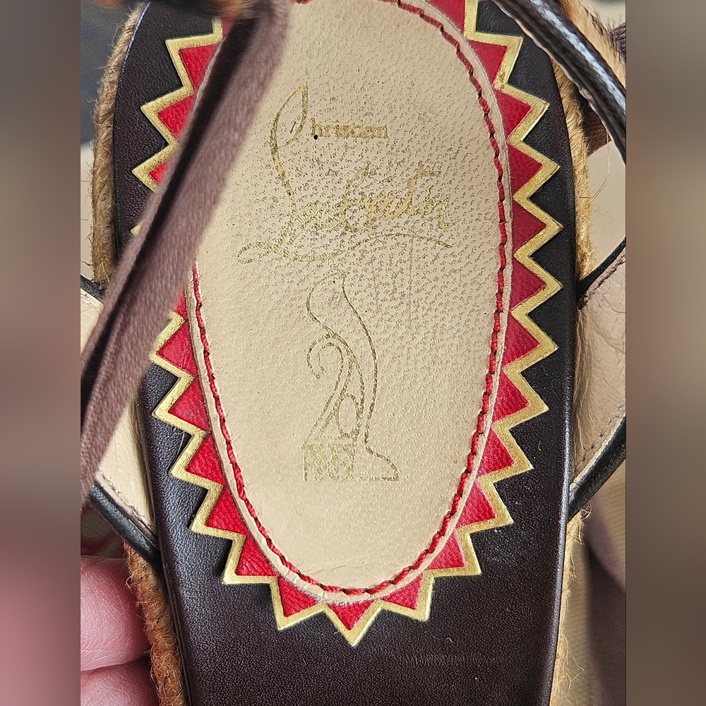 Christian Louboutin Isabelle Wedge Sandals - Picture 5 of 9